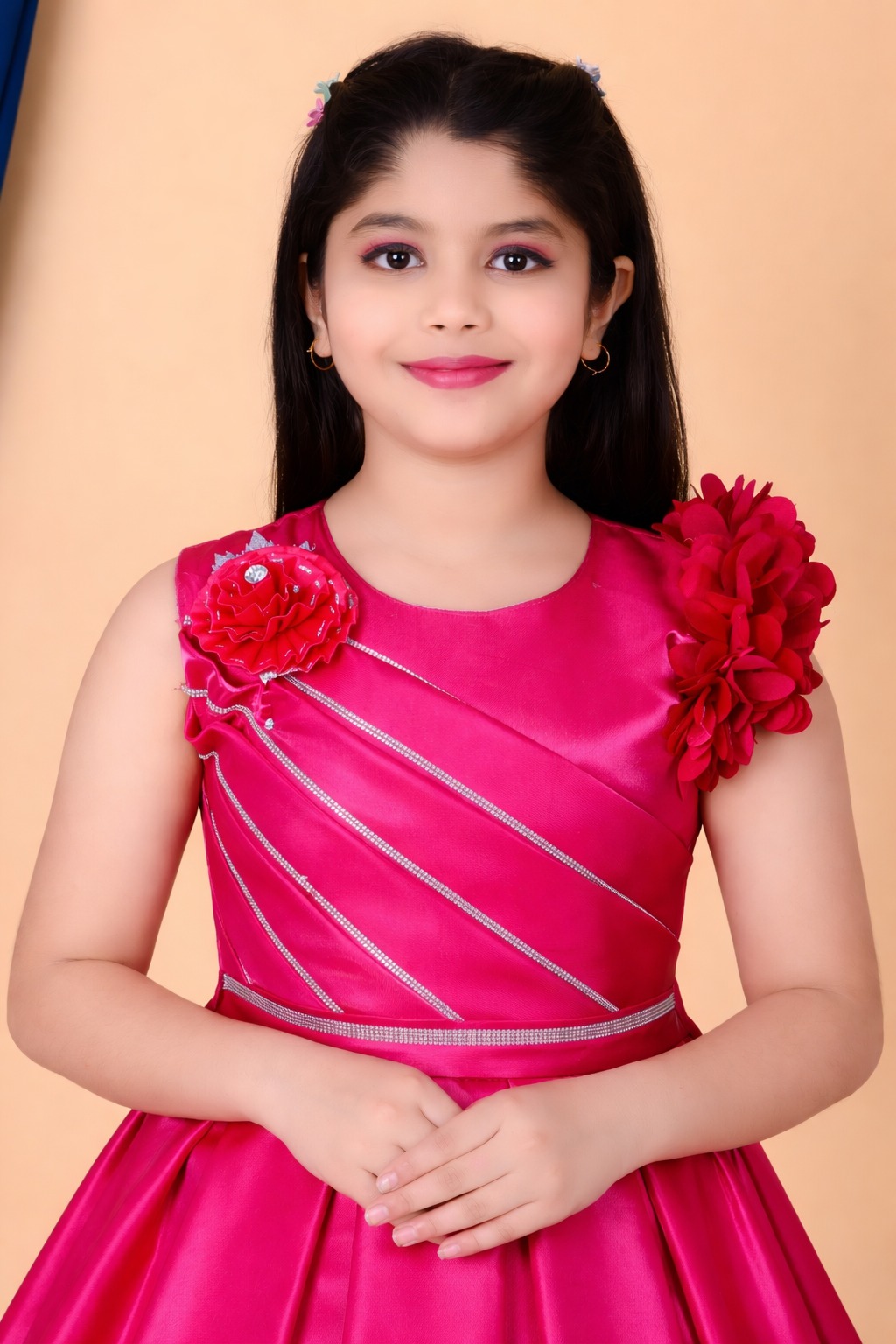 Girls Party Wear Dress | Cotton Blend Princess Frock for Girls | Fancy Midi Dress for Girls | Wedding & Festive Wear