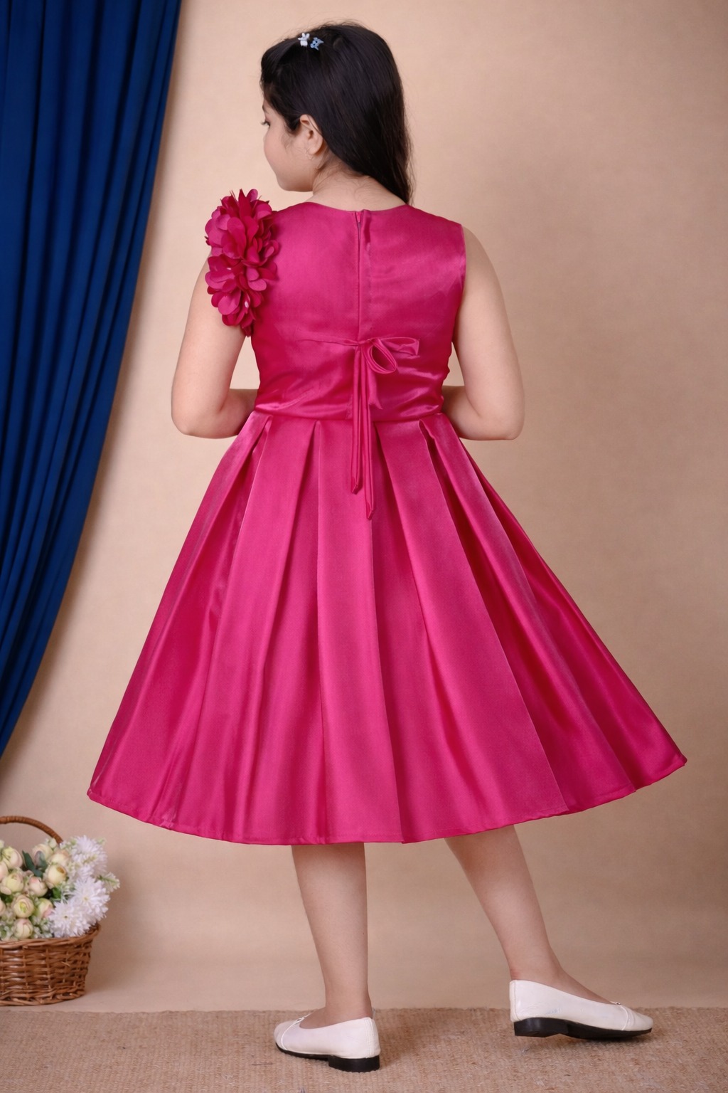Girls Party Wear Dress | Cotton Blend Princess Frock for Girls | Fancy Midi Dress for Girls | Wedding & Festive Wear - Image 5