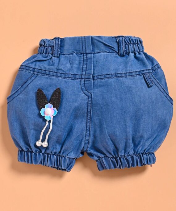 Tailorwomen Kids Girls Denim Co-Ord Set | Denim Crop Top & Elastic Waist Shorts Set | Stylish Summer Outfit for Girls