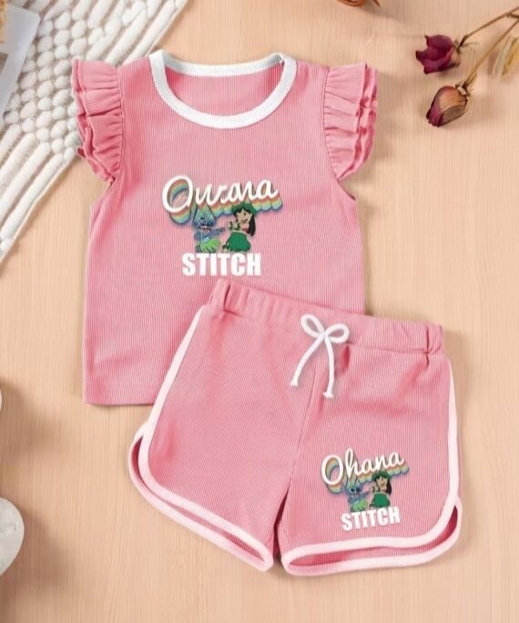 Tailorwomen Girls Cotton Top & Shorts Set | Cute Summer Co-Ord Set for Girls | Casual Daily Wear Outfit