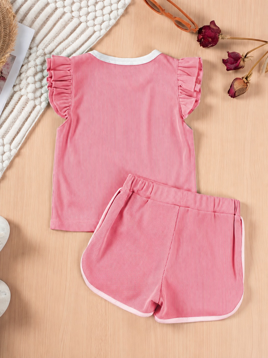 Tailorwomen Girls Cotton Top & Shorts Set | Cute Summer Co-Ord Set for Girls | Casual Daily Wear Outfit - Image 4